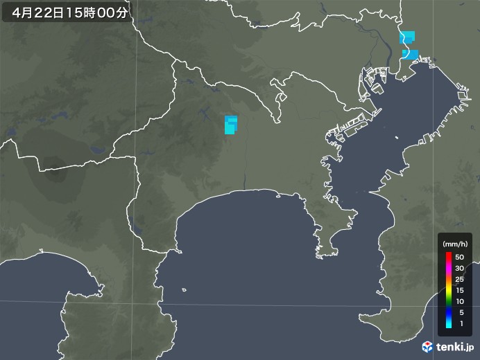 神奈川県の雨雲レーダー(2020年04月22日)