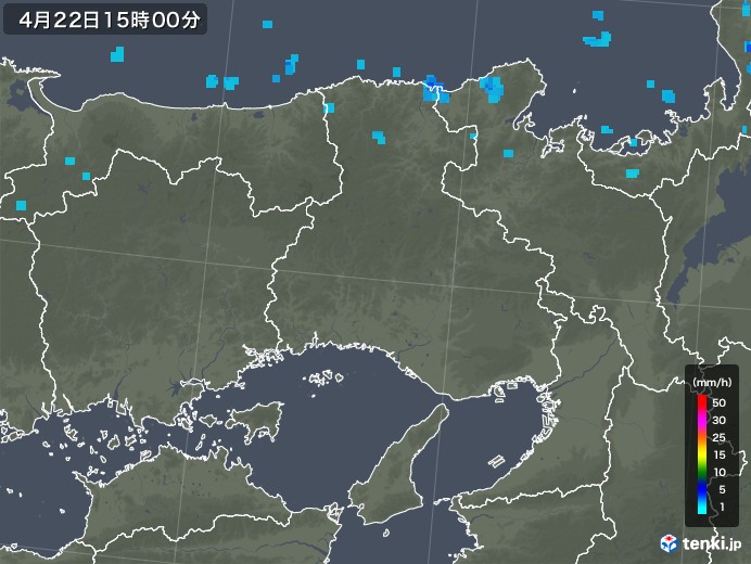 兵庫県の雨雲レーダー(2020年04月22日)