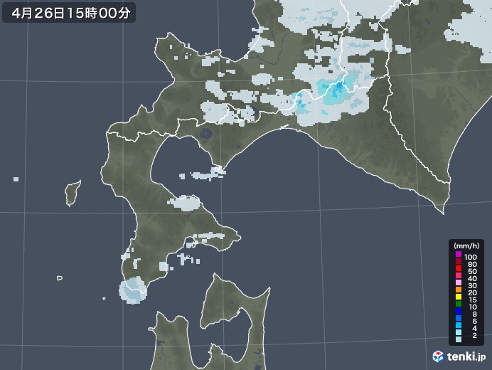 道南の雨雲レーダー(2020年04月26日)