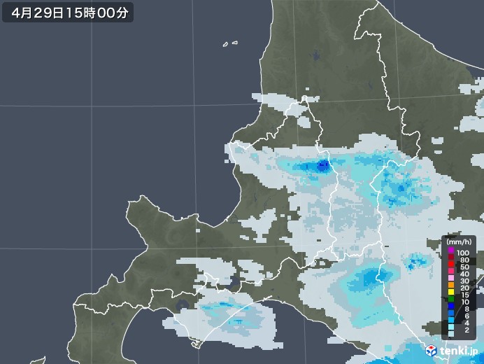 道央の雨雲レーダー(2020年04月29日)