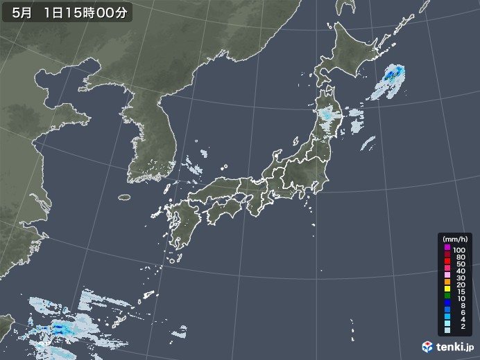 雨雲レーダー(2020年05月01日)