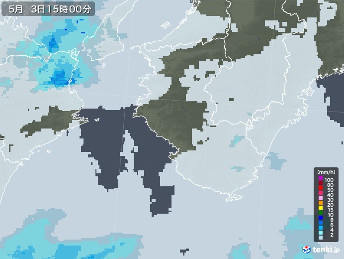 和歌山県の雨雲レーダー(2020年05月03日)