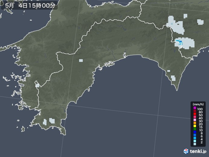 高知県の雨雲レーダー(2020年05月04日)