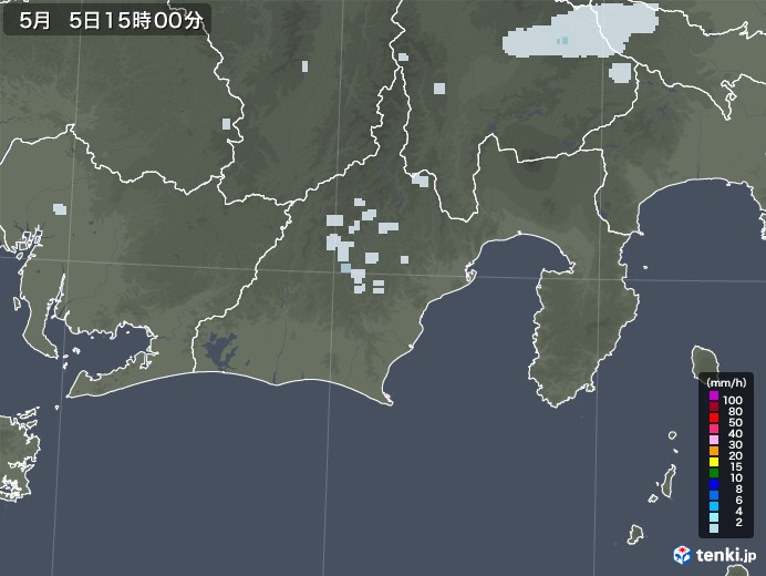 静岡県の雨雲レーダー(2020年05月05日)
