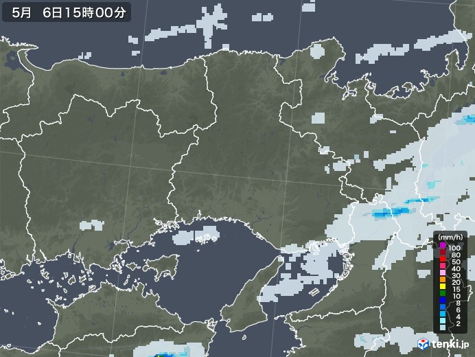 兵庫県の雨雲レーダー(2020年05月06日)