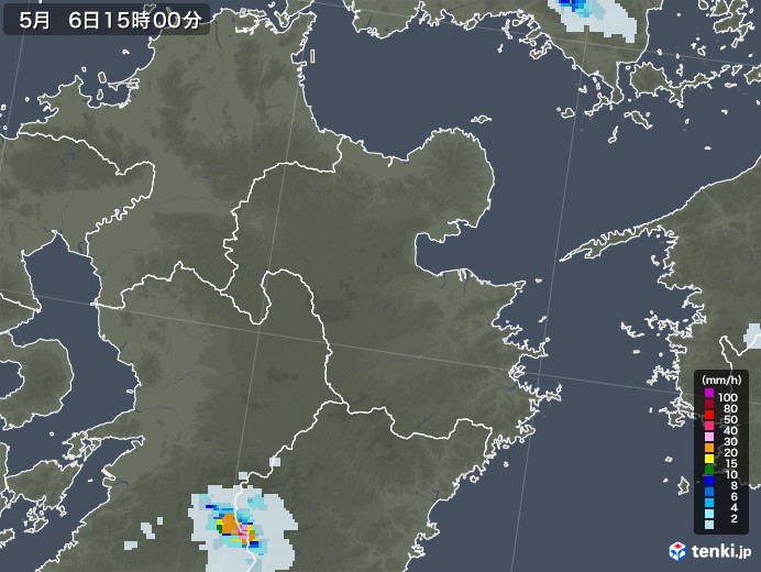 大分県の雨雲レーダー(2020年05月06日)
