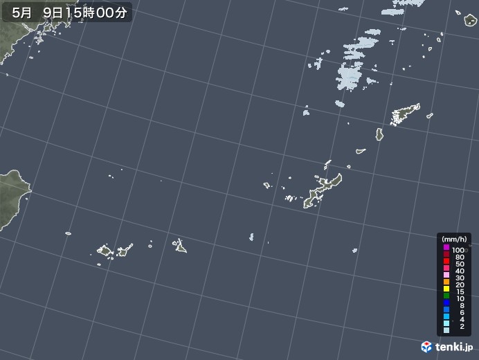 沖縄地方の雨雲レーダー(2020年05月09日)