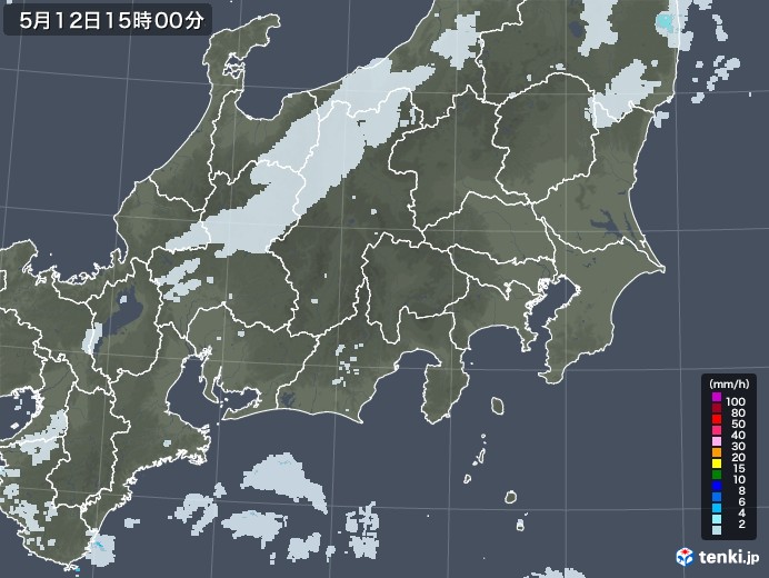 関東・甲信地方の雨雲レーダー(2020年05月12日)