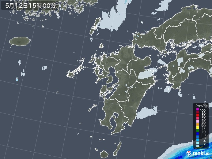 九州地方の雨雲レーダー(2020年05月12日)