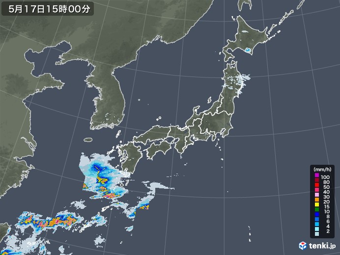 雨雲レーダー(2020年05月17日)