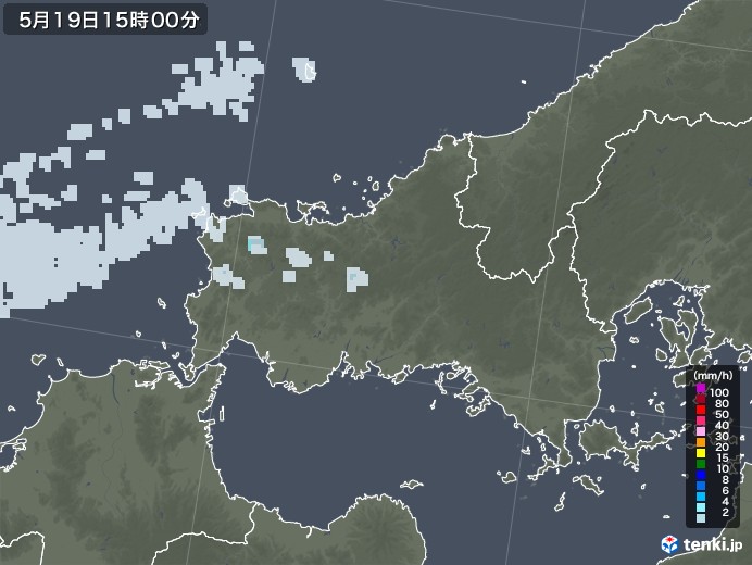 山口県の雨雲レーダー(2020年05月19日)