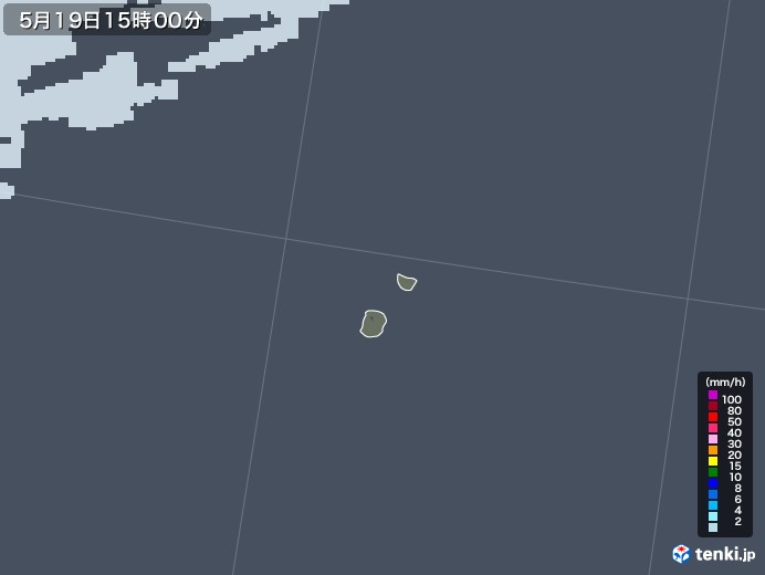 南大東島(沖縄県)の雨雲レーダー(2020年05月19日)