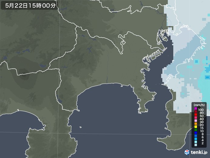 神奈川県の雨雲レーダー(2020年05月22日)