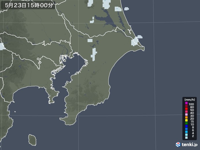 千葉県の雨雲レーダー(2020年05月23日)