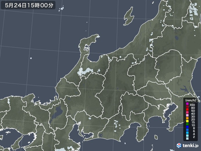 北陸地方の雨雲レーダー(2020年05月24日)