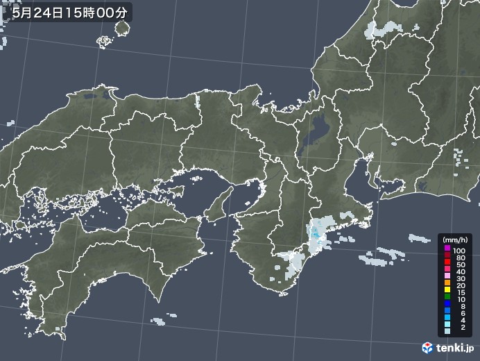 近畿地方の雨雲レーダー(2020年05月24日)