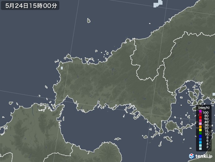 山口県の雨雲レーダー(2020年05月24日)