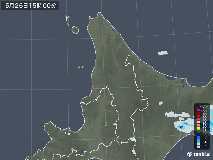 道北の雨雲レーダー(2020年05月26日)