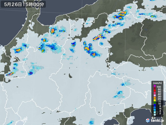 長野県の雨雲レーダー(2020年05月26日)