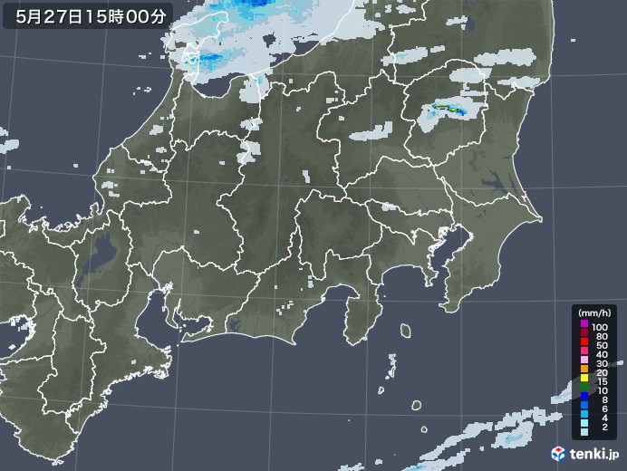 関東・甲信地方の雨雲レーダー(2020年05月27日)