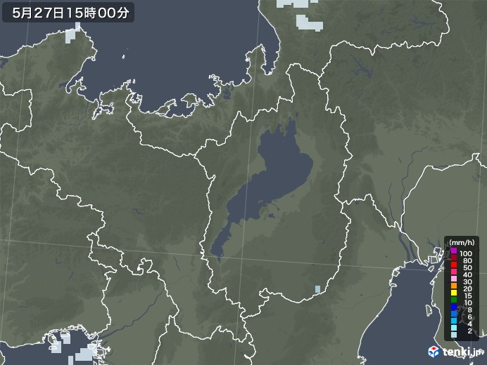 滋賀県の雨雲レーダー(2020年05月27日)
