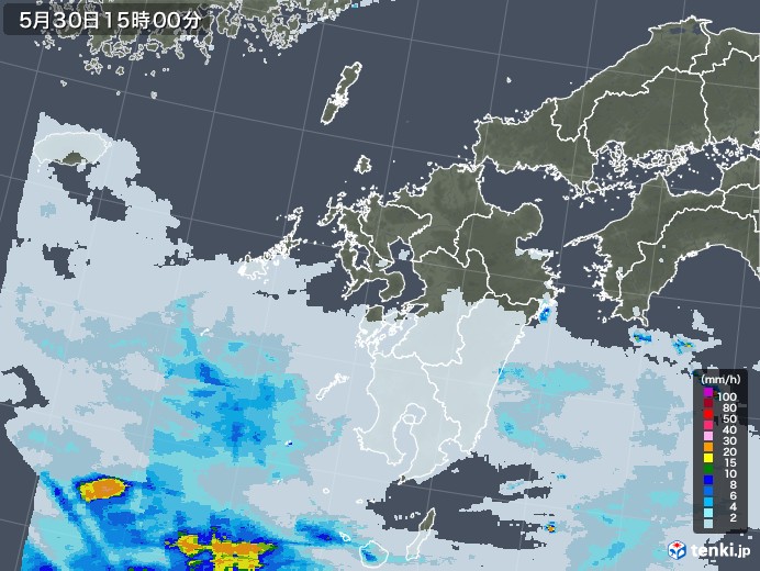 九州地方の雨雲レーダー(2020年05月30日)