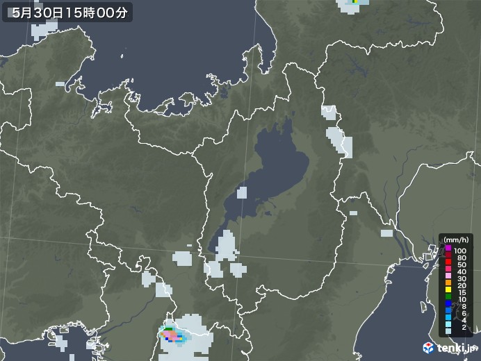 滋賀県の雨雲レーダー(2020年05月30日)