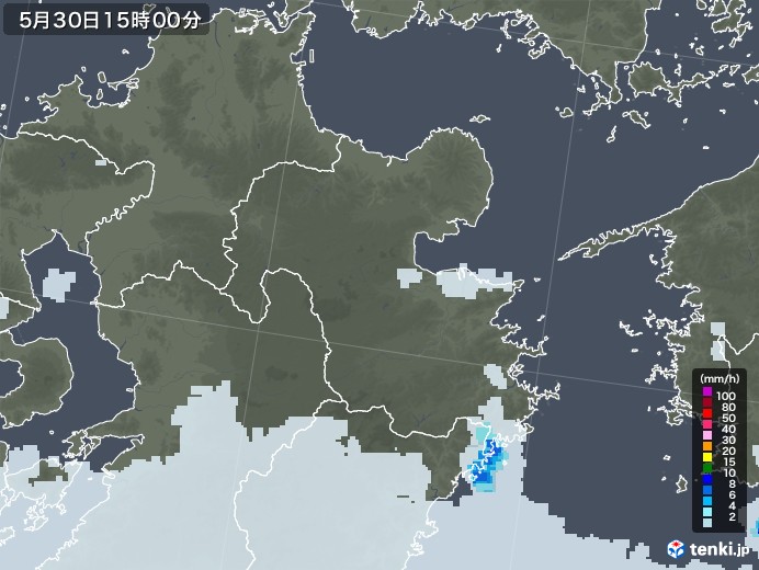 大分県の雨雲レーダー(2020年05月30日)