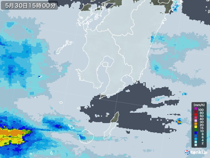 鹿児島県の雨雲レーダー(2020年05月30日)