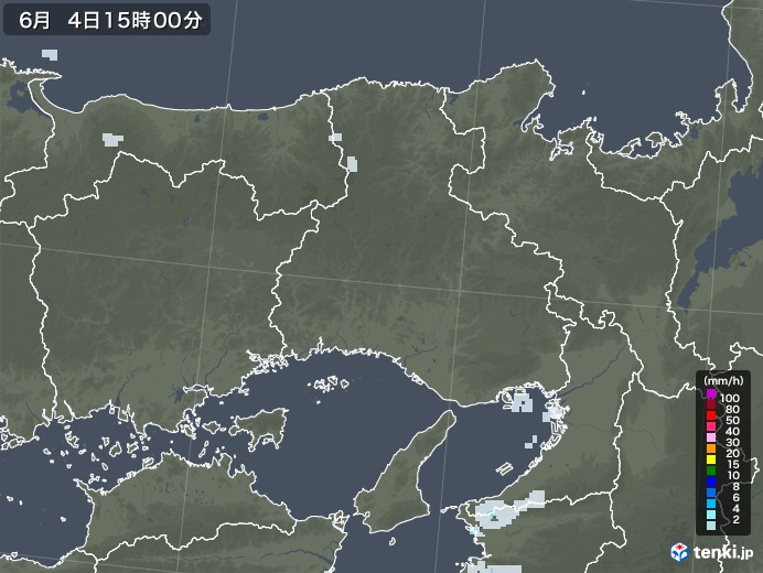 兵庫県の雨雲レーダー(2020年06月04日)