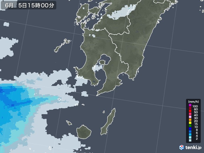 鹿児島県の雨雲レーダー(2020年06月05日)
