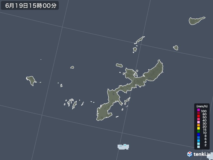 沖縄県の雨雲レーダー(2020年06月19日)