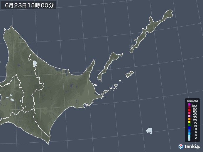 道東の雨雲レーダー(2020年06月23日)