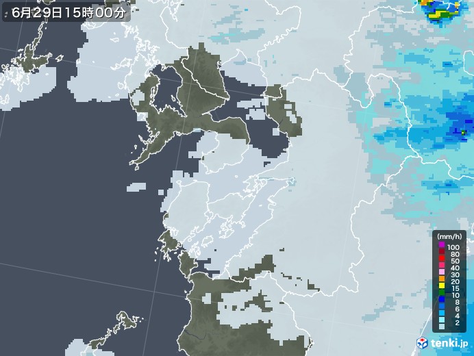 熊本県の雨雲レーダー(2020年06月29日)