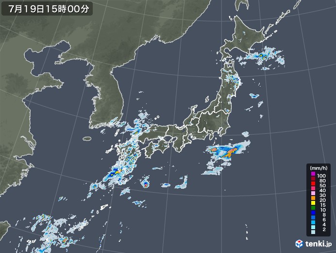 雨雲レーダー(2020年07月19日)