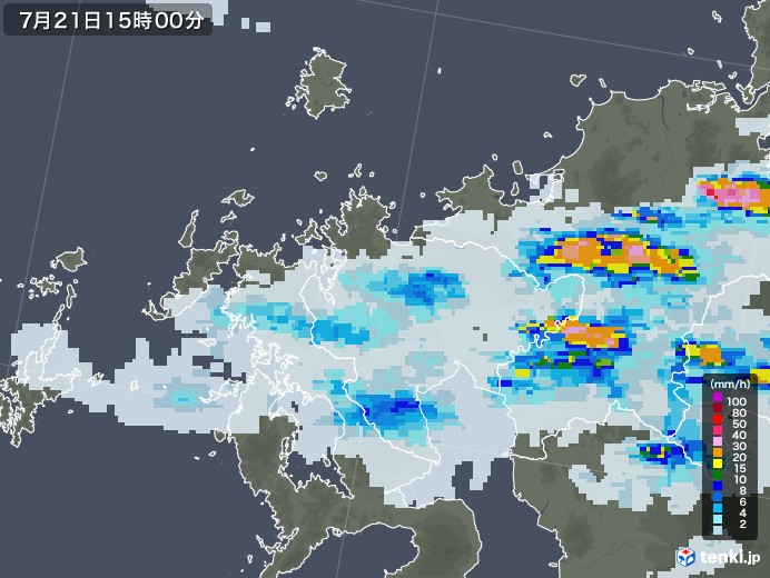 佐賀県の過去の雨雲レーダー 年07月21日 日本気象協会 Tenki Jp