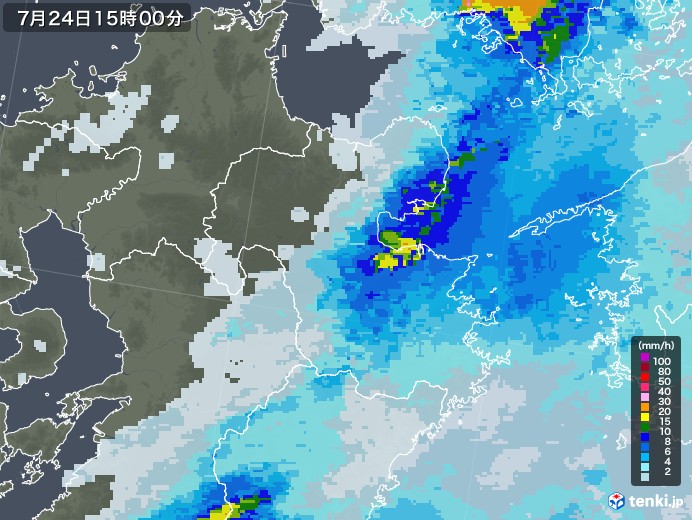 大分県の過去の雨雲レーダー 2020年07月24日 日本気象協会 Tenki Jp