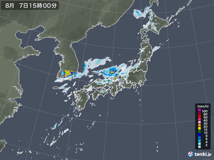 雨雲レーダー(2020年08月07日)