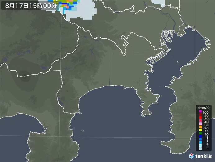 神奈川県の雨雲レーダー(2020年08月17日)