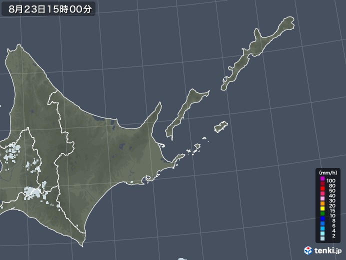 道東の雨雲レーダー(2020年08月23日)