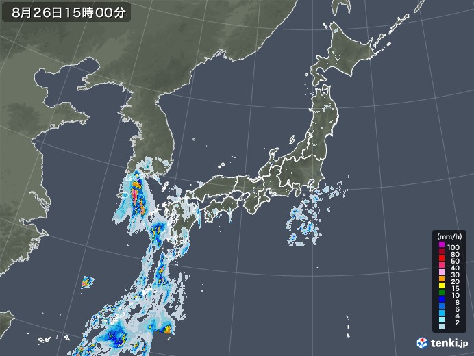 雨雲レーダー(2020年08月26日)