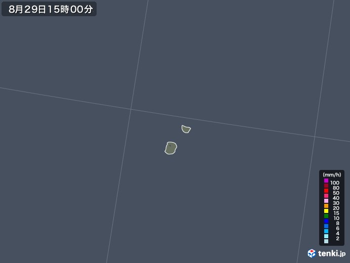 南大東島(沖縄県)の雨雲レーダー(2020年08月29日)