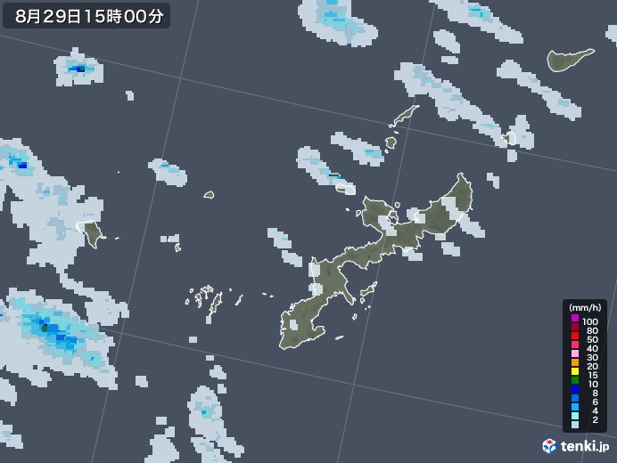 沖縄県の過去の雨雲レーダー 年08月29日 日本気象協会 Tenki Jp