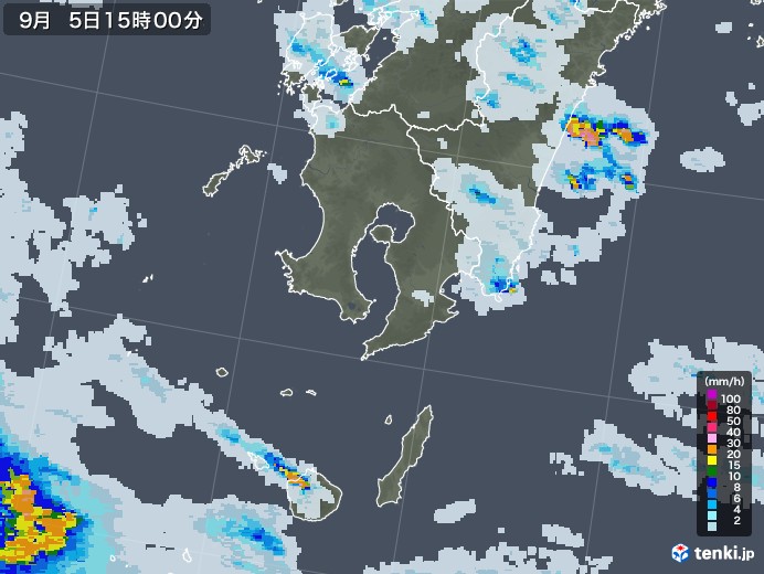 鹿児島県の雨雲レーダー(2020年09月05日)