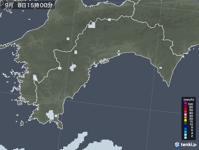 高知県の雨雲レーダー(2020年09月08日)