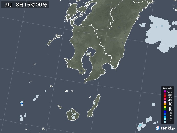 鹿児島県の雨雲レーダー(2020年09月08日)