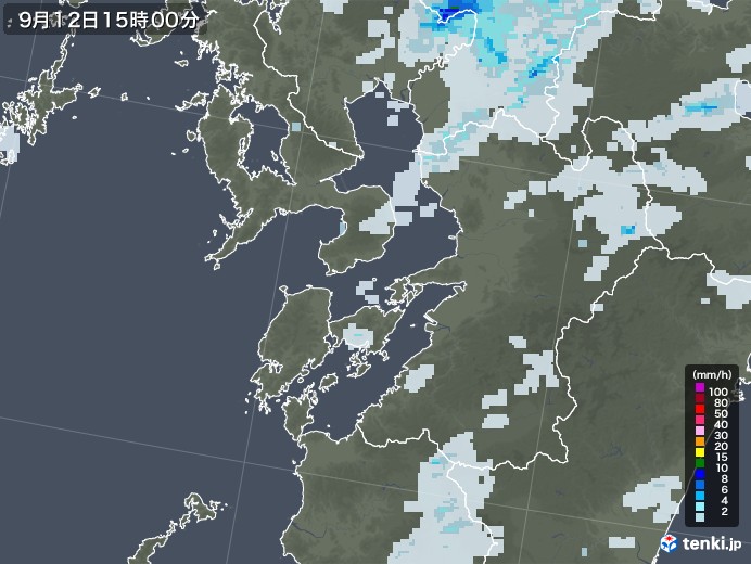 熊本県の雨雲レーダー(2020年09月12日)