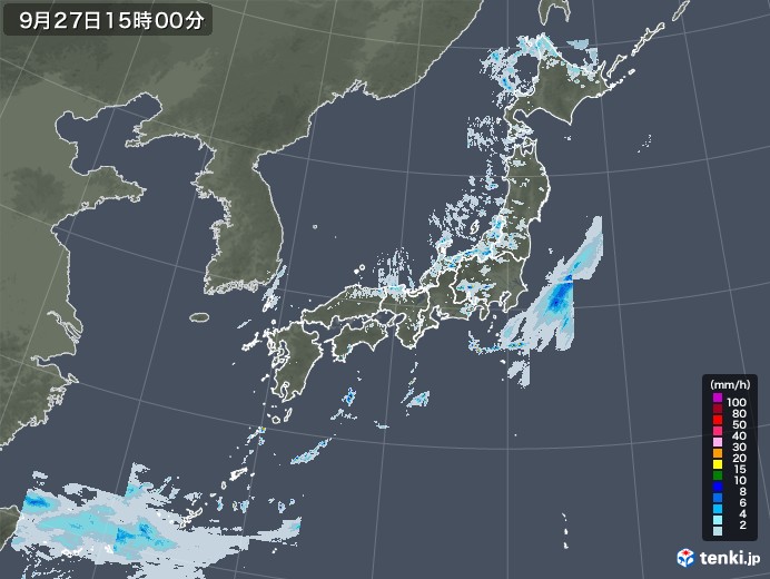 雨雲レーダー(2020年09月27日)