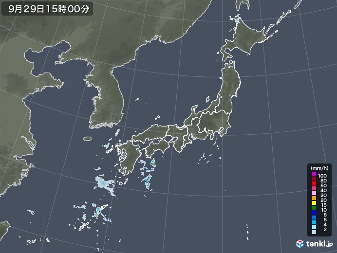 雨雲レーダー(2020年09月29日)