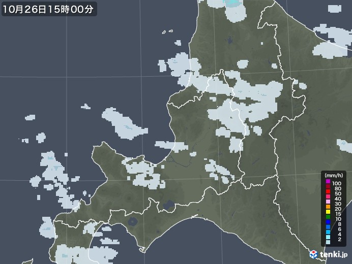道央の雨雲レーダー(2020年10月26日)